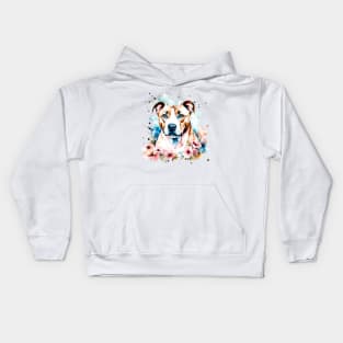 Amstaff - Cute Watercolor Dog Kids Hoodie